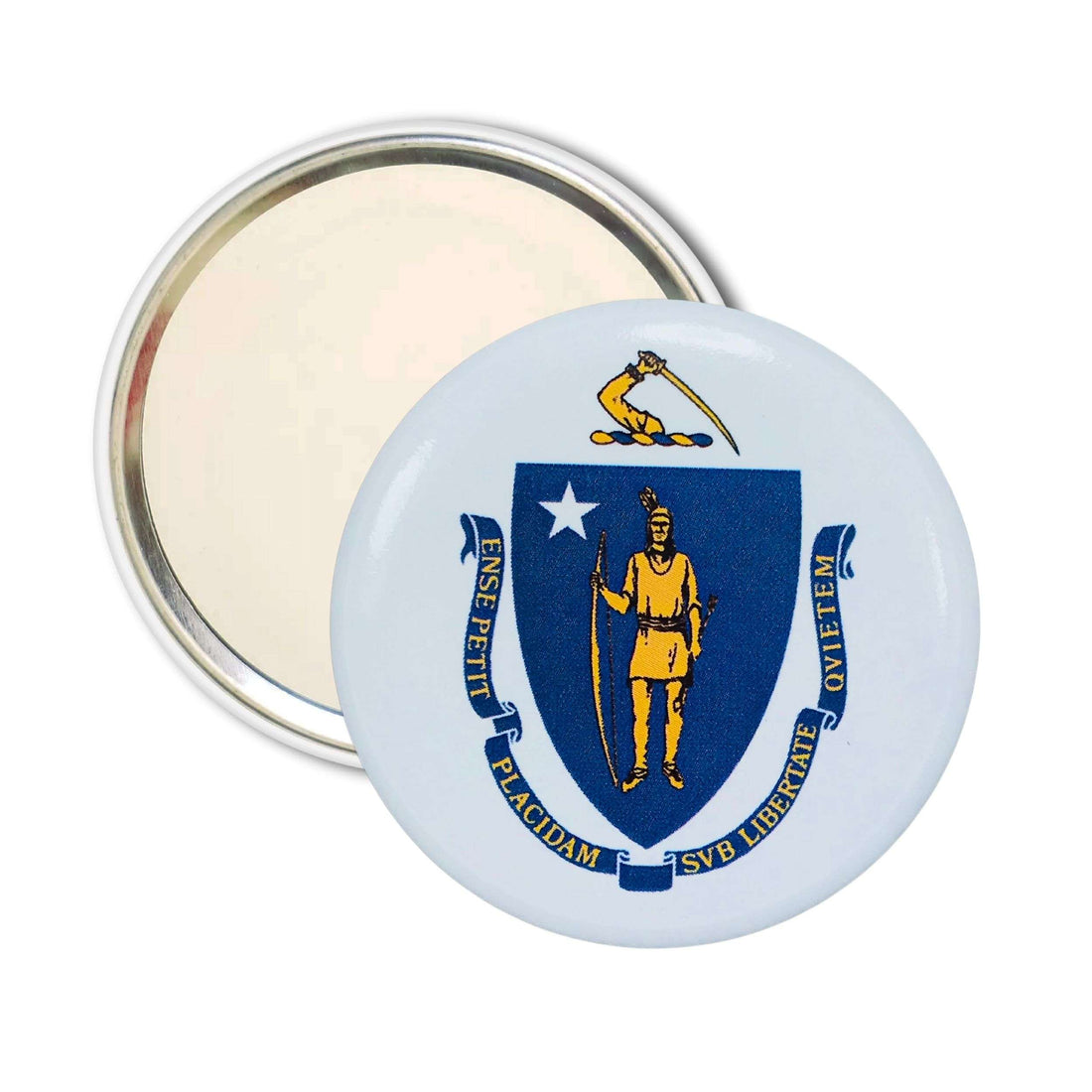 Espelho de Bolso - Bandeira do Estado do Massachusetts - EUA
