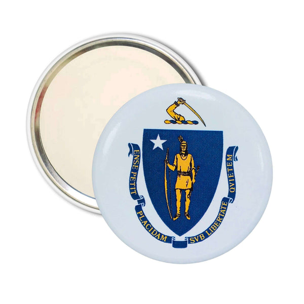 Taschenspiegel - Flagge des US-Bundesstaates Massachusetts
