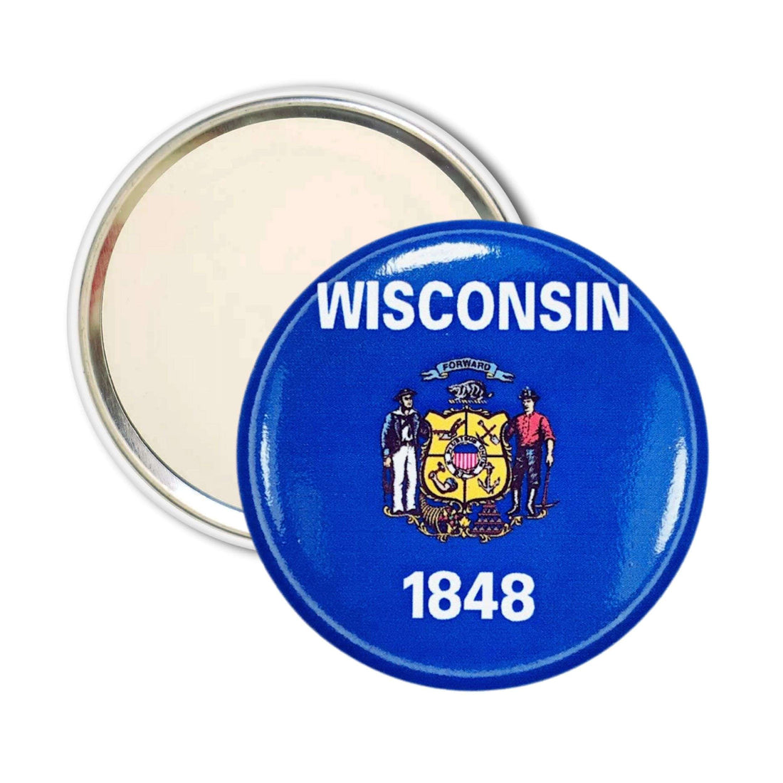 Espelho de Bolso - Bandeira do Estado de Wisconsin - EUA