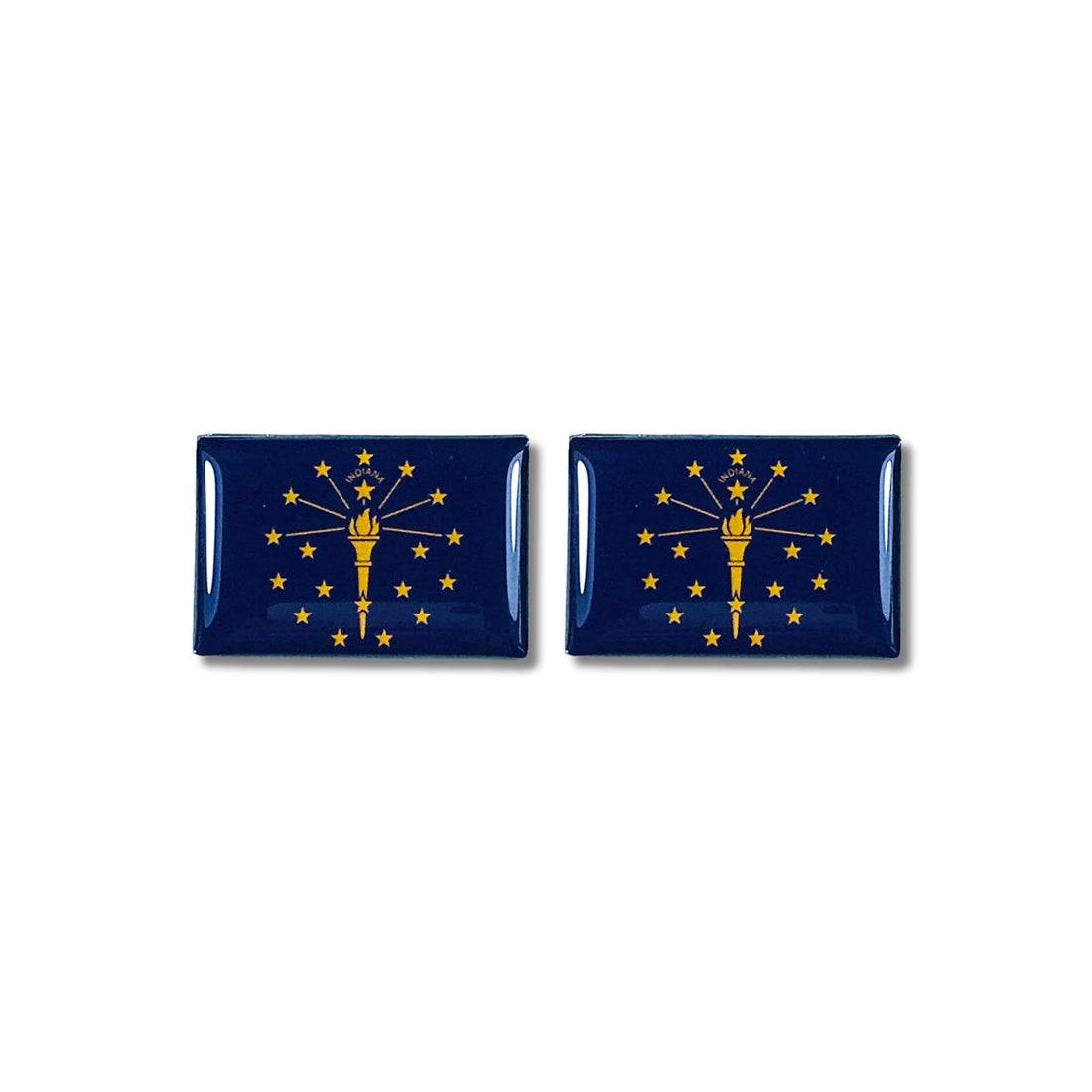 Botões de punho - Bandeira do Estado da Indiana - EUA
