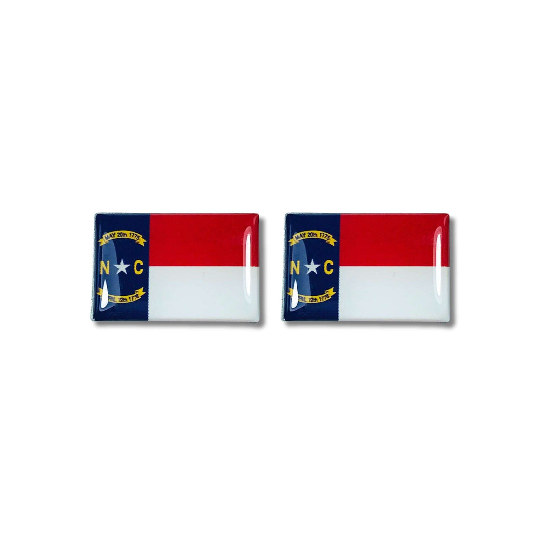 Botões de punho - Bandeira do estado da Carolina do Norte - EUA