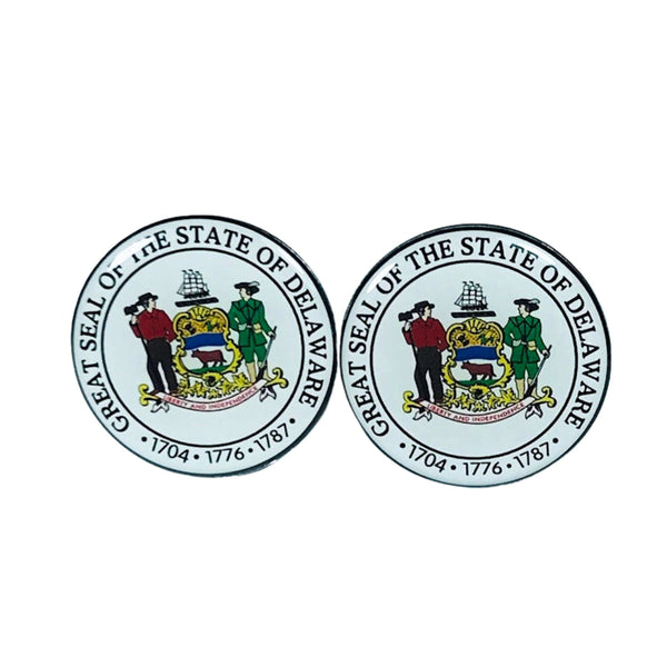 Boutons de manchette - Armoiries de l'État du Delaware - États-Unis