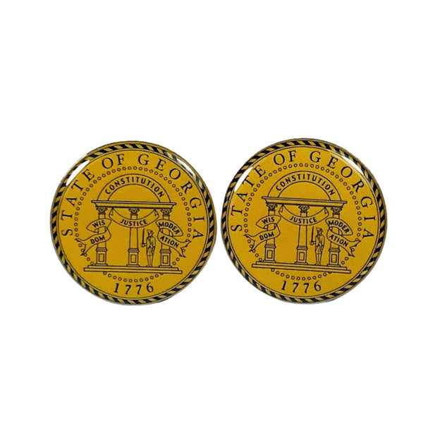 Boutons de manchette - Armoiries de l'État de Géorgie - États-Unis