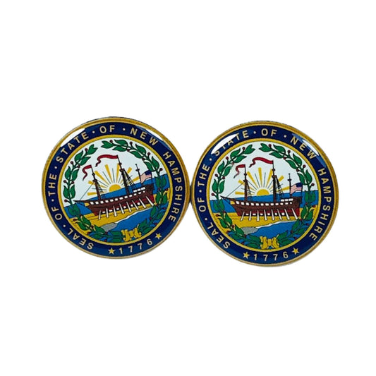 Cufflinks - New Hampshire State Coat of Arms - USA