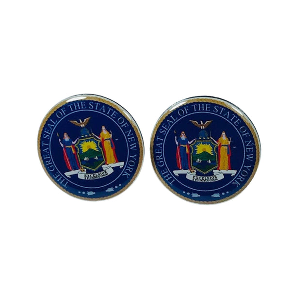 Boutons de manchette - Armoiries de l'État de New York - États-Unis