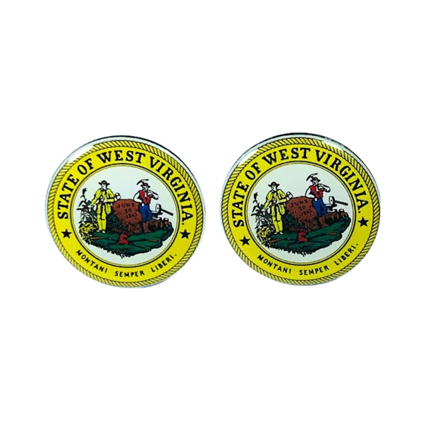 Manschettenknöpfe - Staatswappen West Virginia - USA