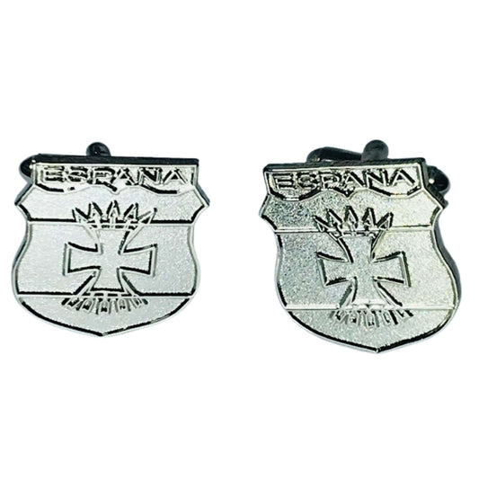 Silver Color Cufflinks - Blue Division - Spain