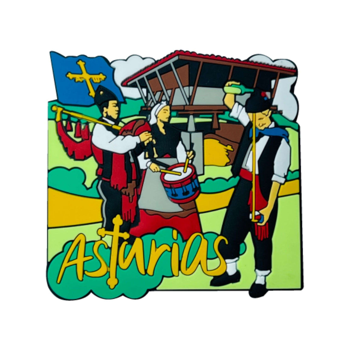 PVC-Magnet – Horreo, Gaita-Tanz, Sidra, Asturien – M095