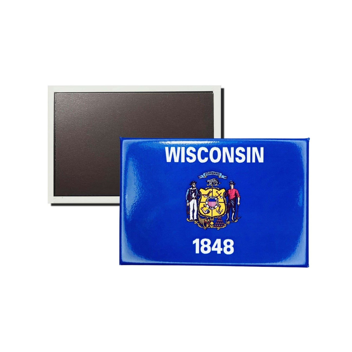 Iman Rectangular Horizontal Bandera Estado Wisconsin Usa