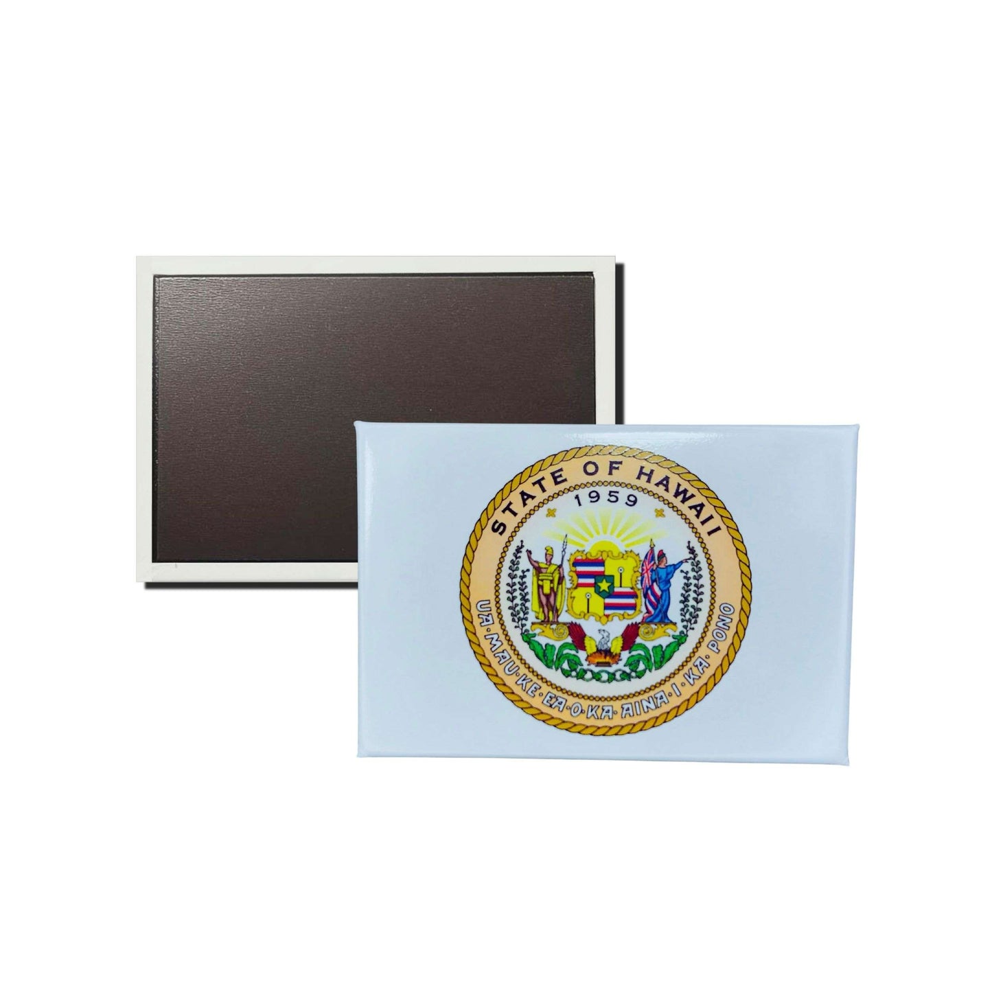 Iman Rectangular Horizontal Escudo Estado Hawaii Usa