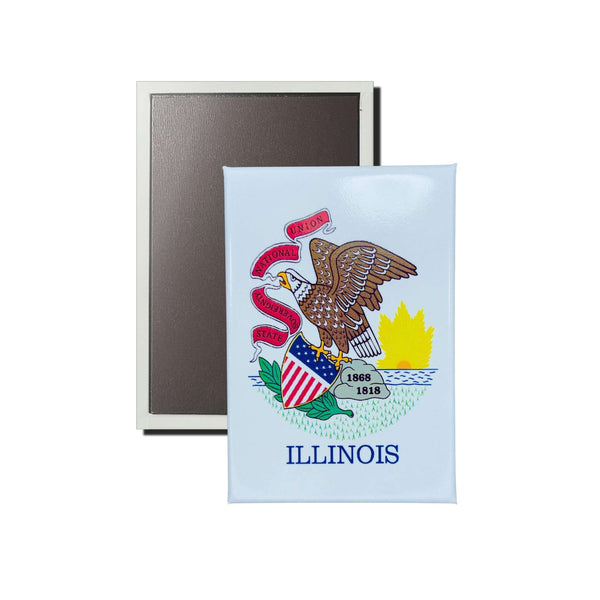 Imán Vertical - Bandera Estado Illinois - USA