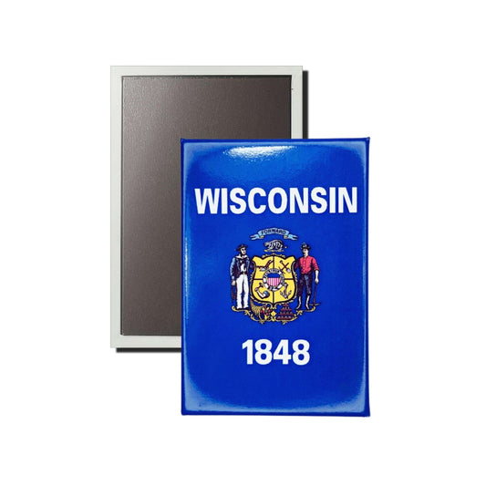 Iman Rectangular Vertical Bandera Estado Wisconsin Usa