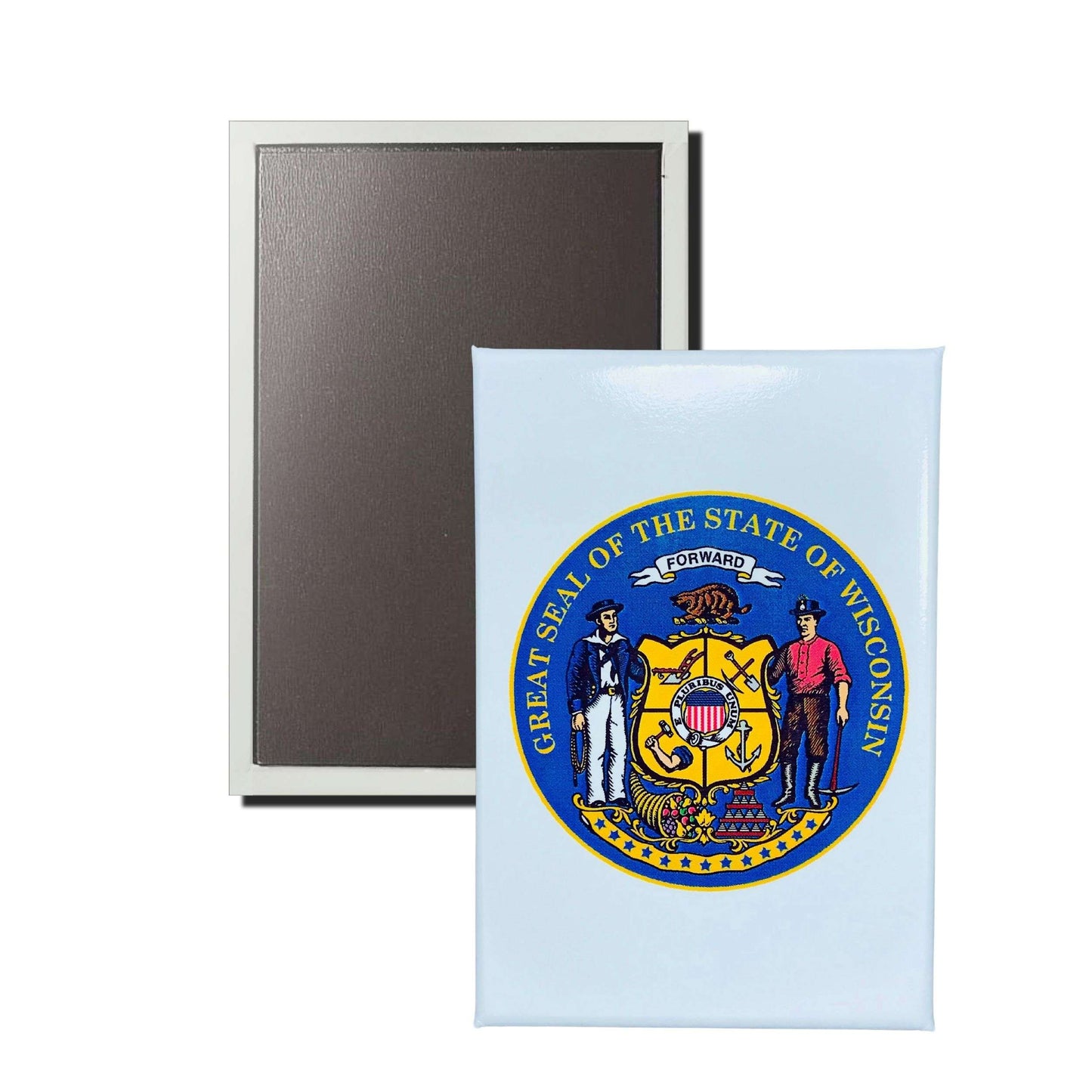 Iman Rectangular Vertical Escudo Estado Wisconsin Usa