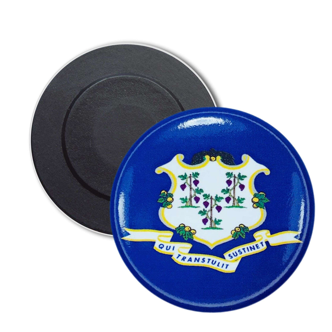Runder Magnet – Flagge des US-Bundesstaates Connecticut