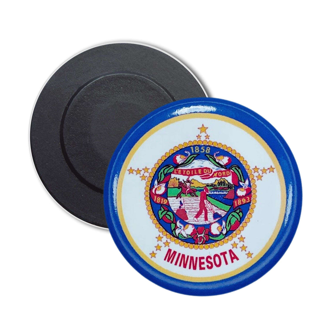 Runder Magnet – Flagge des US-Bundesstaates Minnesota