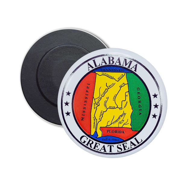 Runder Magnet – Staatswappen von Alabama – USA
