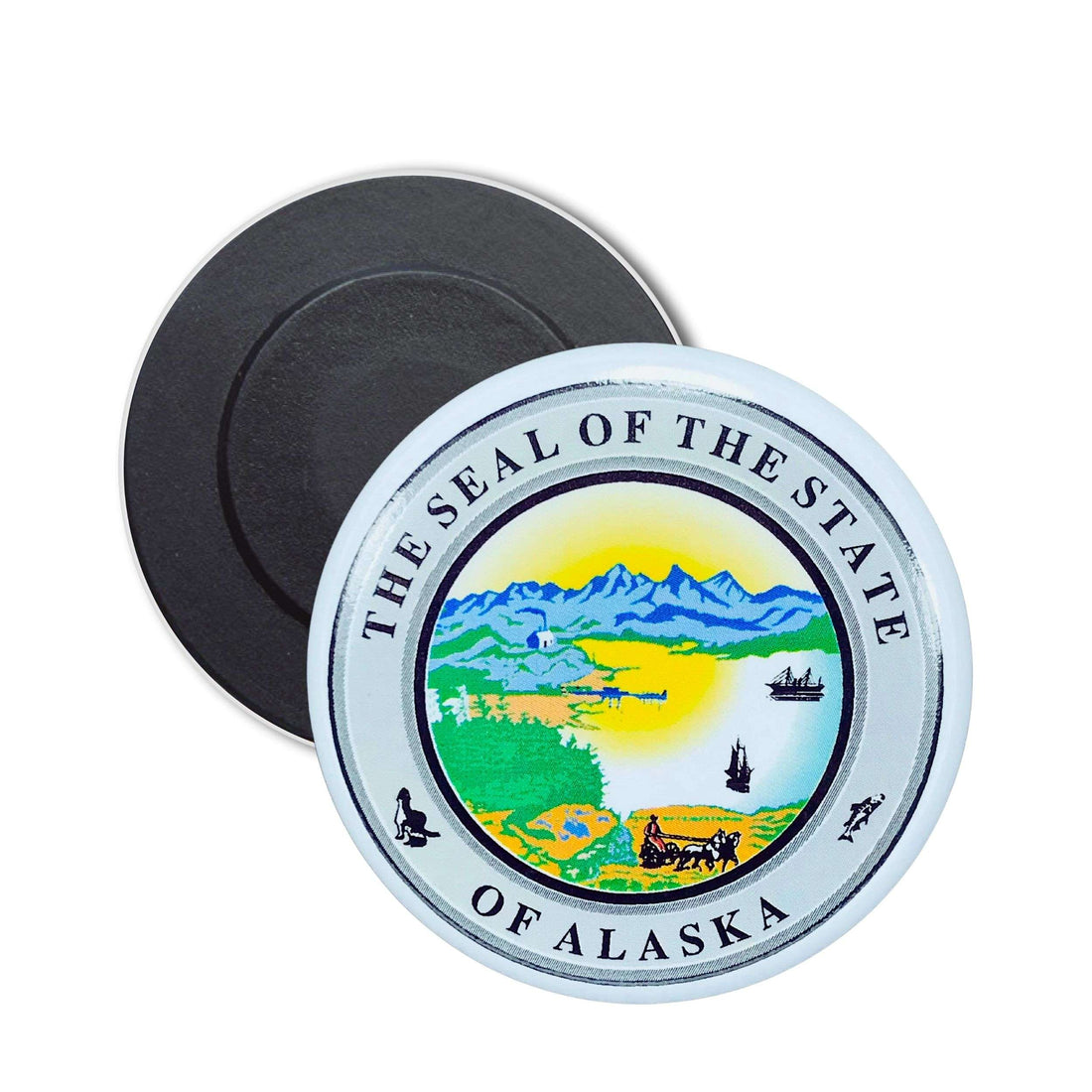 Runder Magnet – Wappen des US-Bundesstaates Alaska – USA