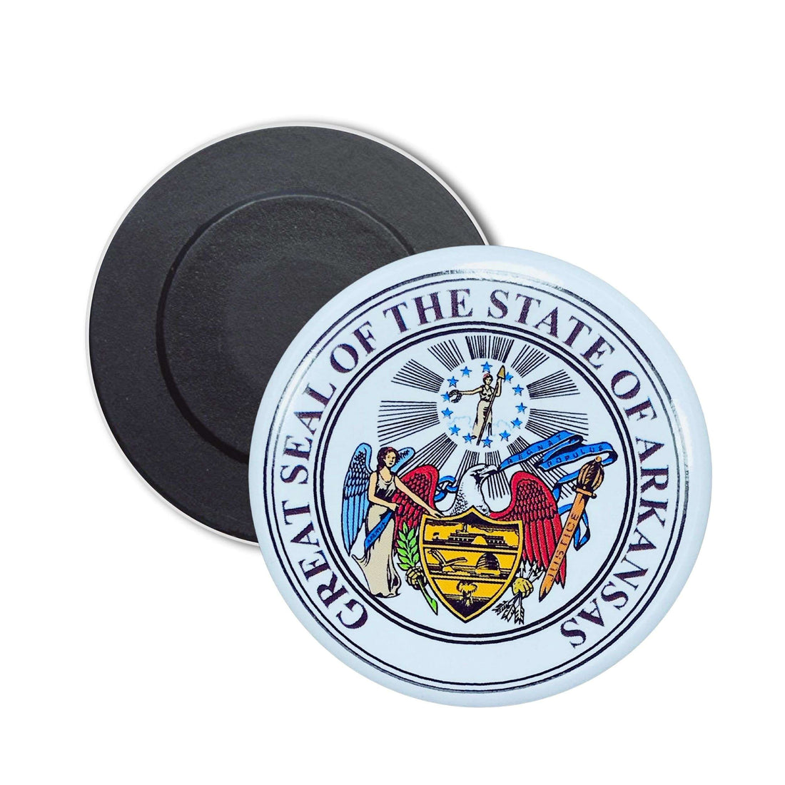 Runder Magnet – Staatswappen von Arkansas – USA