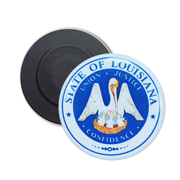 Runder Magnet – Staatswappen von Louisiana – USA