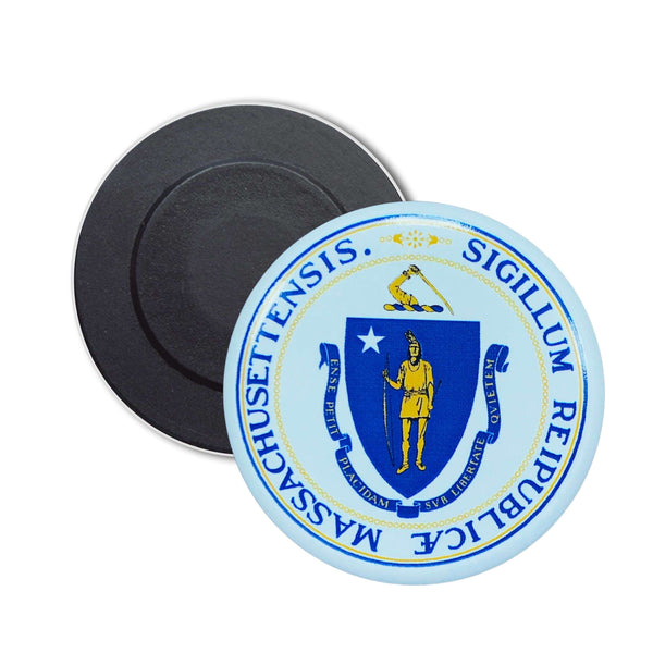 Runder Magnet – Staatswappen von Massachusetts – USA
