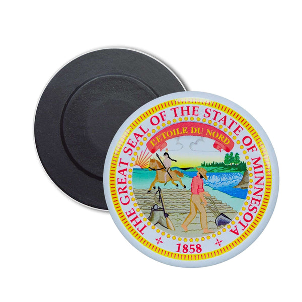 Runder Magnet – Staatswappen von Minnesota – USA