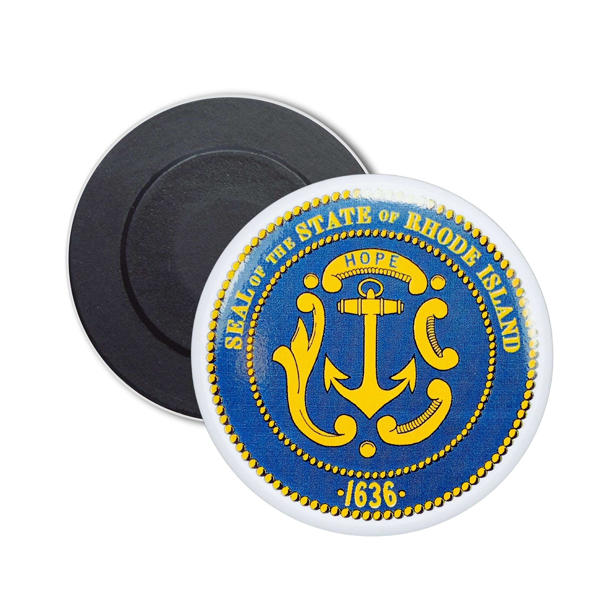 Round Magnet - Rhode Island State Shield - USA– Astur Pins
