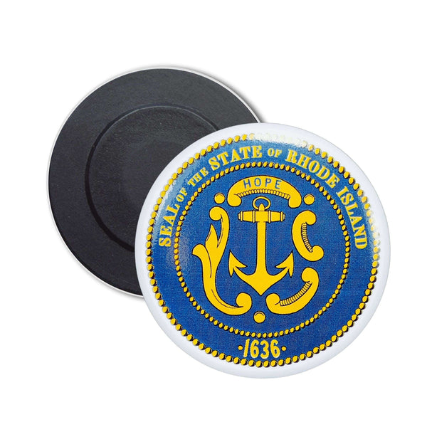 Runder Magnet – Staatswappen von Rhode Island – USA