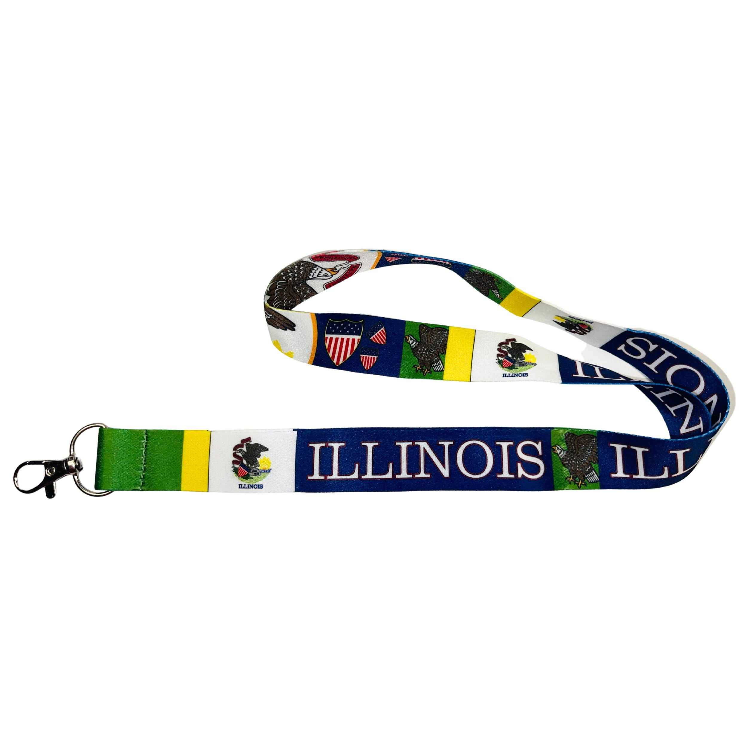 Lanyard Cinta Cuello Bandera Estado Illinois Usa L072