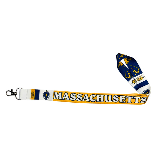 Lanyard Cinta Cuello Bandera Estado Massachusetts Usa L091