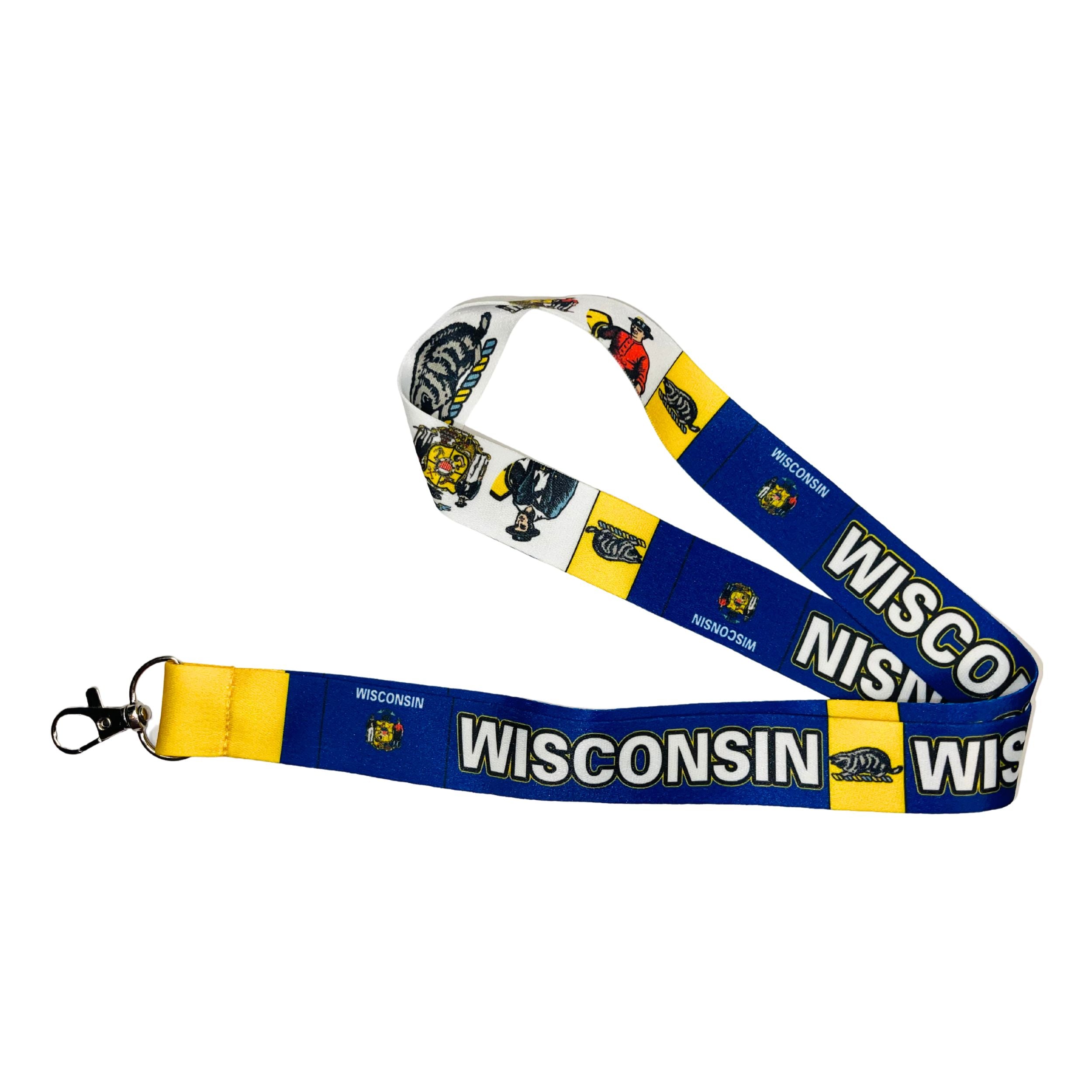 Lanyard Cinta Cuello Bandera Estado Wisconsin Usa L103