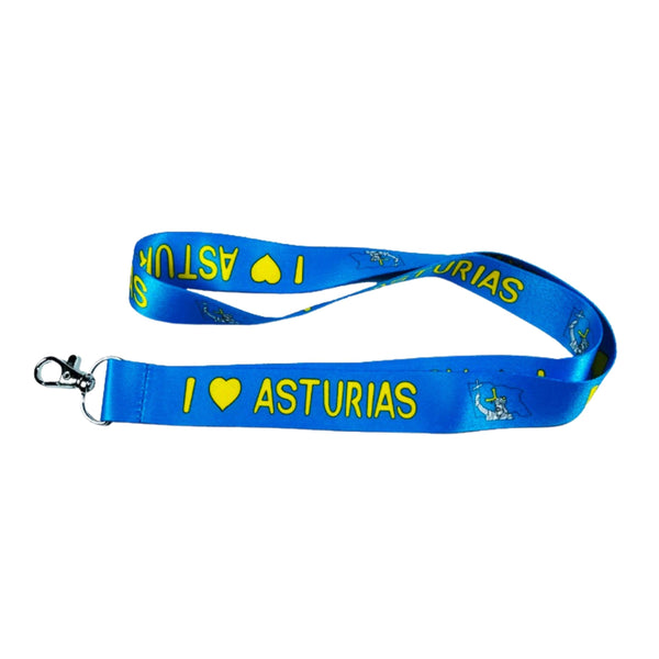 Lanyard – Neck Strap – I Love Asturias Flag Rey Pelayo – L050