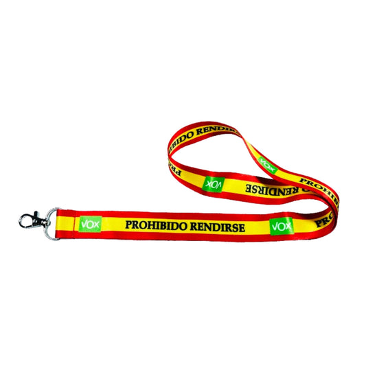 Lanyard – Cinta Cuello Prohibido Rendirse Vox Bandera Espana L057