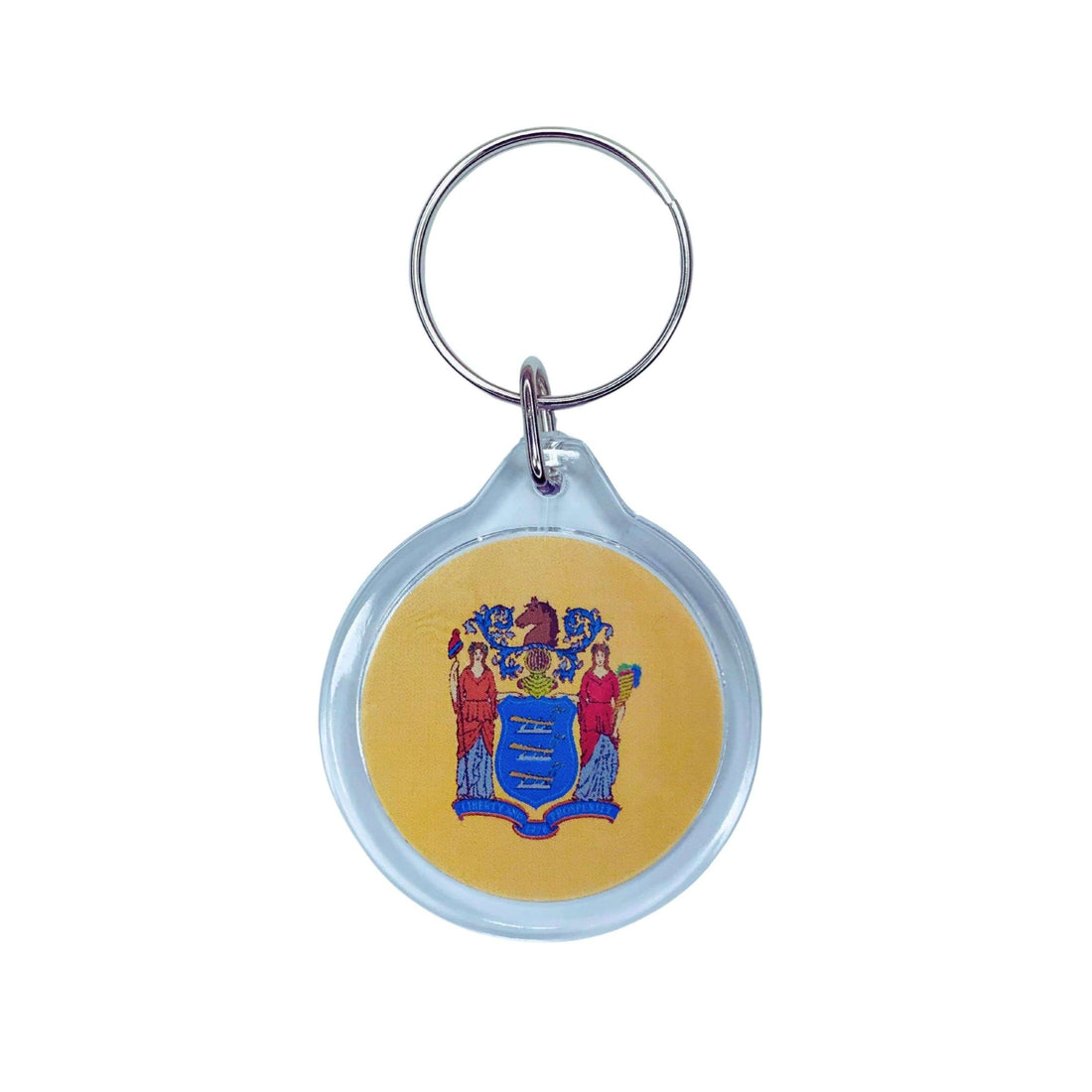 Porta-chaves Acrílico Redondo - Bandeira do Estado de New Jersey - EUA