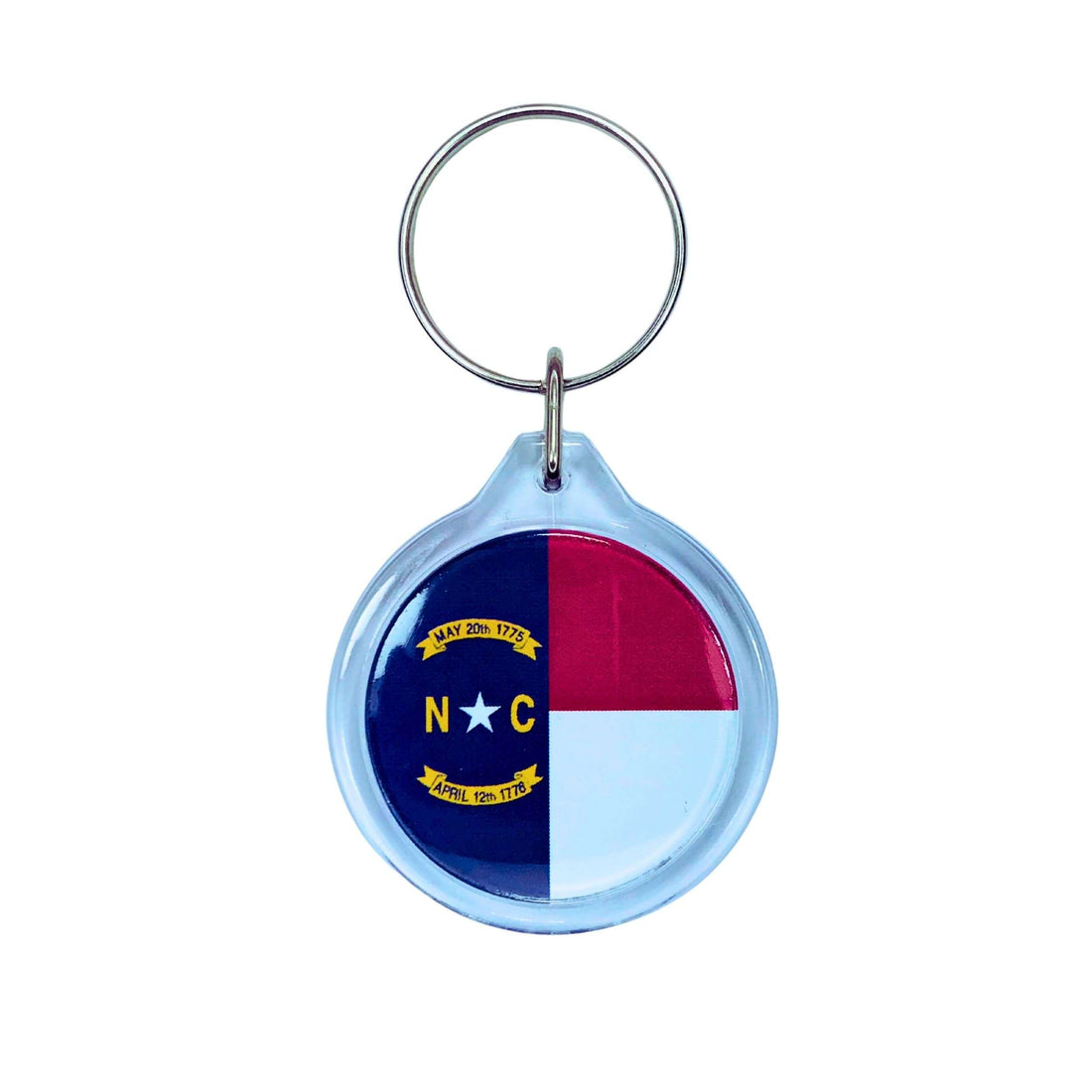 Runder Acryl-Schlüsselanhänger - Flagge des US-Bundesstaates North Carolina