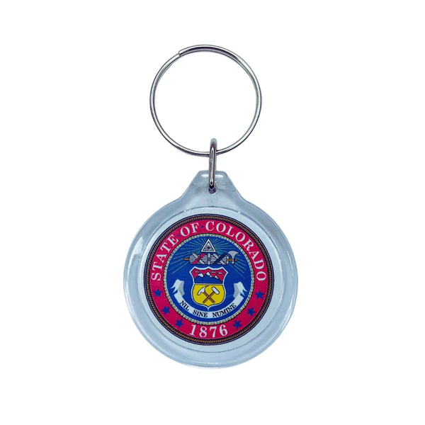 Porta-chaves Acrílico Redondo - Escudo do Estado do Colorado - EUA