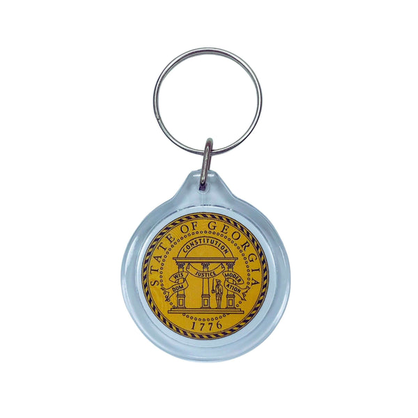 Porta-chaves Acrílico Redondo - Escudo do Estado da Geórgia - EUA