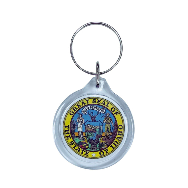 Porta-chaves Acrílico Redondo - Escudo do Estado de Idaho - EUA
