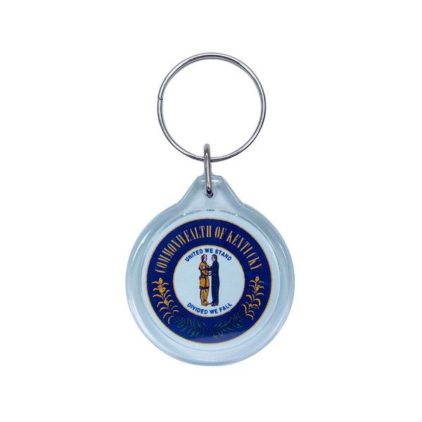 Porta-chaves Acrílico Redondo - Escudo do Estado de Kentucky - EUA
