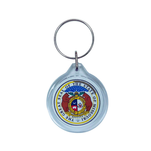 Porta-chaves Acrílico Redondo - Escudo do Estado de Missouri - EUA