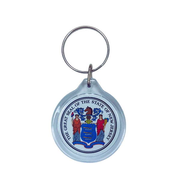 Porta-chaves Acrílico Redondo - Escudo do Estado de New Jersey - EUA