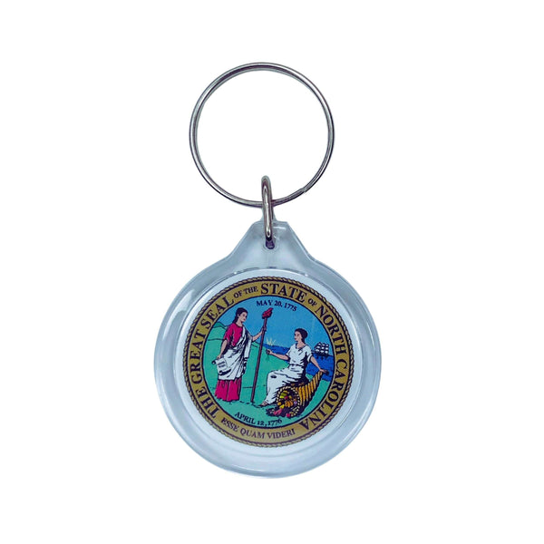 Porta-chaves Acrílico Redondo- Escudo Estado da Carolina do Norte - EUA