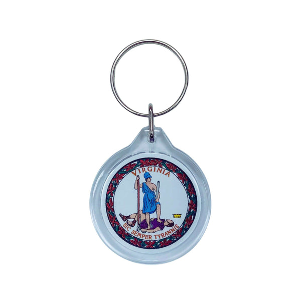 Porta-chaves Acrílico Redondo - Escudo do Estado da Virgínia - EUA