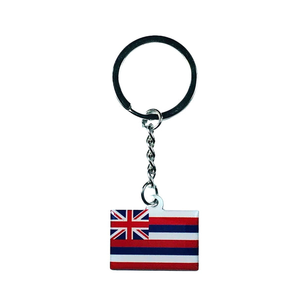 Porte-clés en métal - Drapeau de l'État d'Hawaï - USA