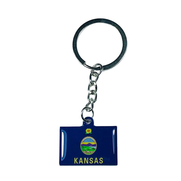 Llavero Metal - Bandera Estado Kansas  - USA