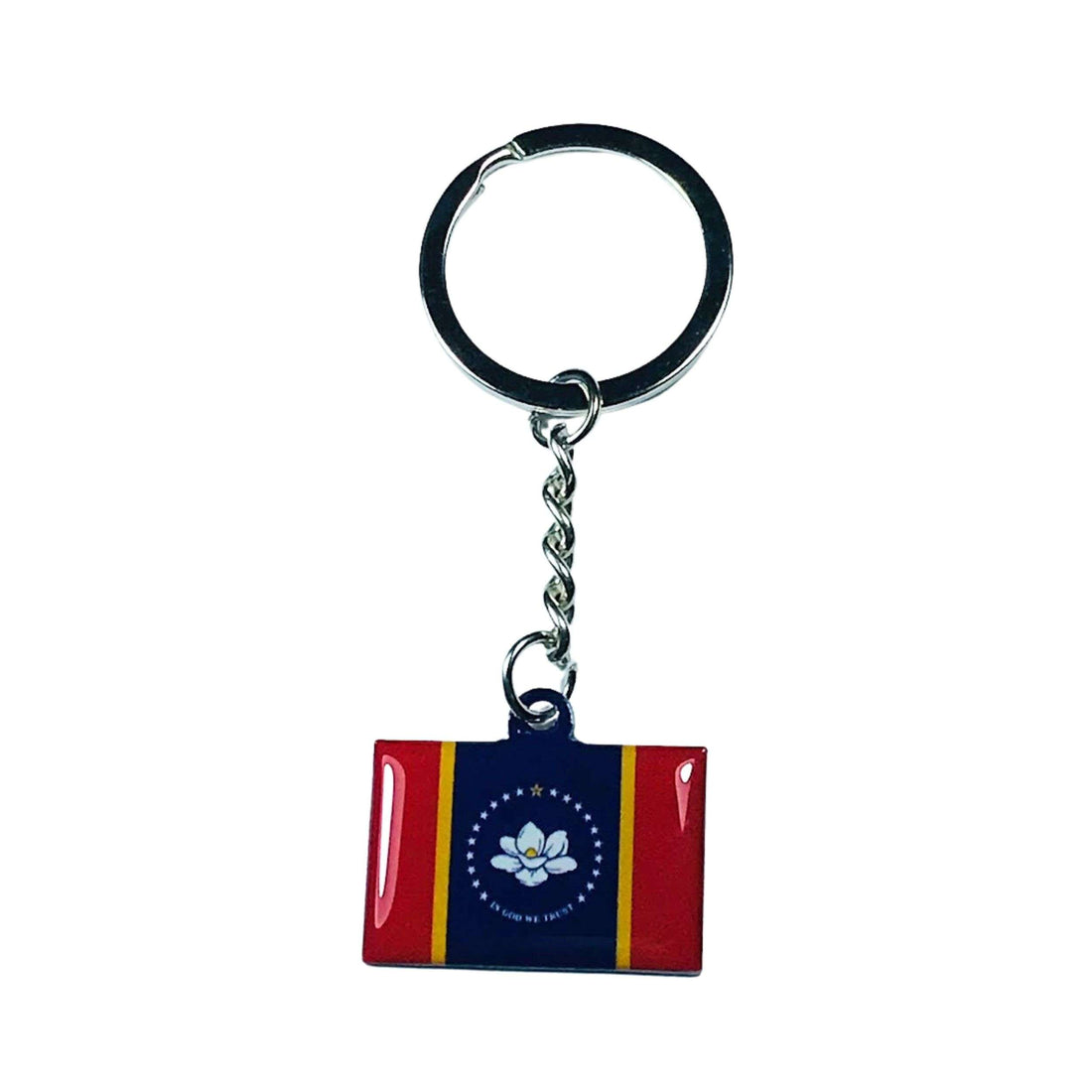 Porta-chaves em metal - Bandeira do estado do Mississippi - EUA