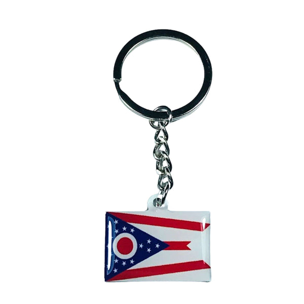 Porte-clés en métal - Drapeau de l'État de l'Ohio - USA