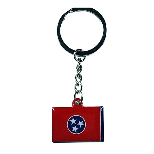 Porte-clés en métal - Drapeau de l'État du Tennessee - USA