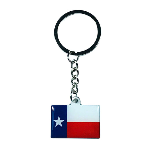 Porte-clés en métal - Drapeau de l'État du Texas - USA