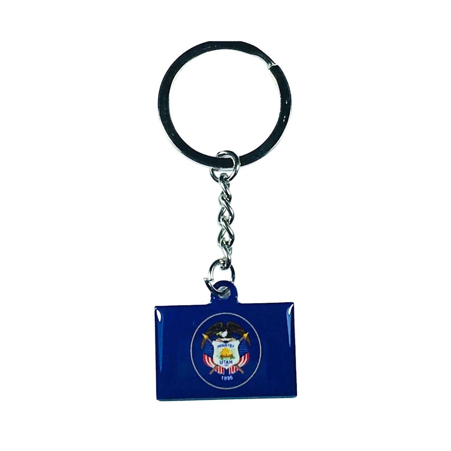 Metal Keychain - Utah State Flag - USA