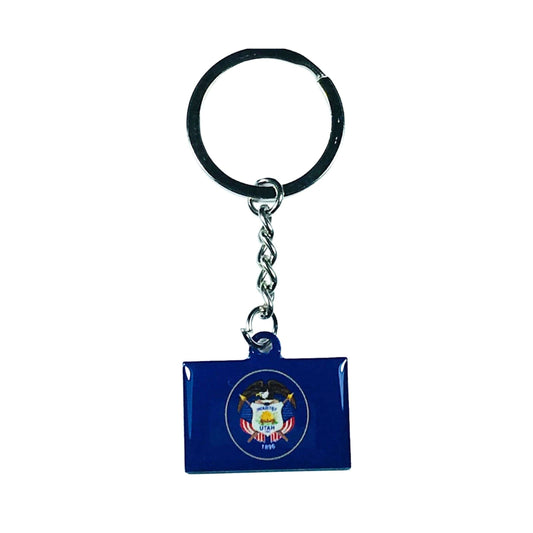 Metal Keychain - Utah State Flag - USA